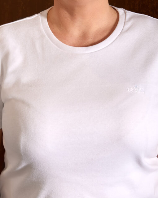 T-shirt V-Neck White damski plus size